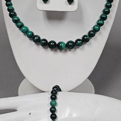 Sale Photo Thumbnail #168: Jay King Sterling Malachite Set 124.5 Grams