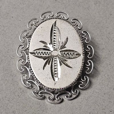 Sale Photo Thumbnail #140: Mexico Sterling Bright-Cut Brooch Pendant 6.3 Grams