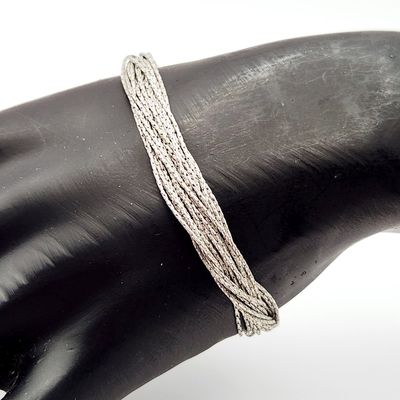 Sale Photo Thumbnail #264: Sterling Multi-Strand Bracelet 12.8 Grams