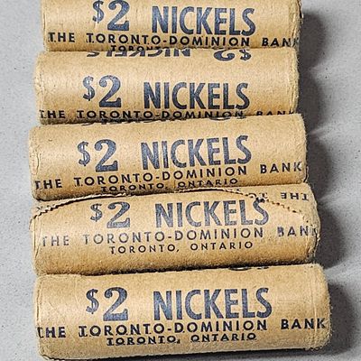 Sale Photo Thumbnail #25: Toronto-Dominion Bank Nickel 5-Cent Rolls