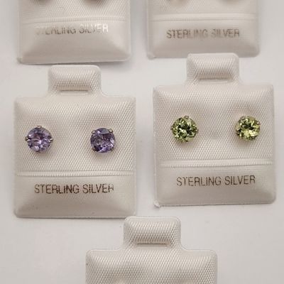 Sale Photo Thumbnail #340: Sterling Gemstone Stud Earring Set