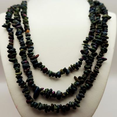 Sale Photo Thumbnail #288: 3 Ruby-in-Zoisite Chip Bead Necklaces