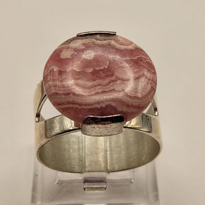 Sale Photo Thumbnail #351: Sterling Rhodochrosite Ring 8.3 Grams