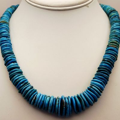 Sale Photo Thumbnail #275: Graduated Turquoise Disc Necklace