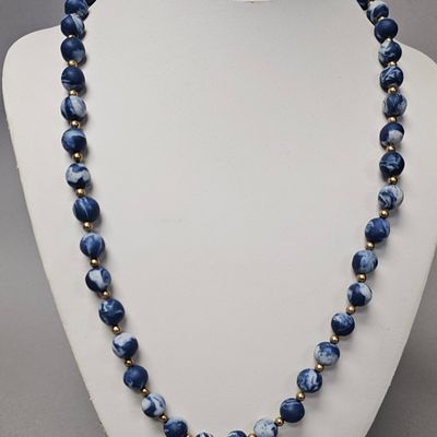 Sale Photo Thumbnail #457: 14K Gold-Filled Marbled Bead Necklace 52.8 Grams