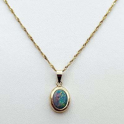 Sale Photo Thumbnail #269: 14K Opal Pendant Necklace 1.8 Grams