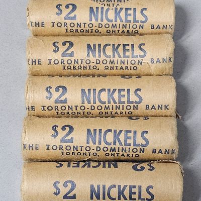 Sale Photo Thumbnail #29: Toronto-Dominion Bank Nickel $2 Coin Rolls