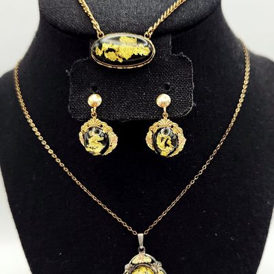 Sale Photo Thumbnail #320: Sterling &  Gold Filled Gold Quartz Jewelry 9.7 Grams