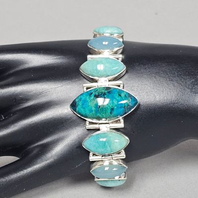 Sale Photo Thumbnail #79: Nicky Butler Sterling Multi-Stone Link Bracelet 39.0 Grams