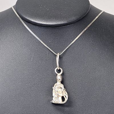 Sale Photo Thumbnail #491: Italy Sterling Abstract Figure Necklace 16.0 Grams
