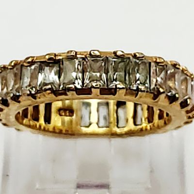 Sale Photo Thumbnail #322: Vermeil Baguette Cut Eternity Ring 5.3 Grams