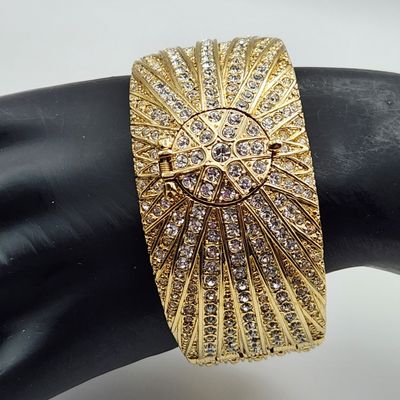 Sale Photo Thumbnail #379: Victoria Wieck Gold-Tone Crystal Watch Cuff