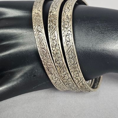 Sale Photo Thumbnail #116: Beaucraft Sterling Floral Bangles 22.3 Grams