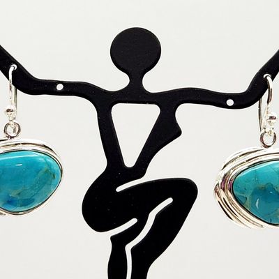 Sale Photo Thumbnail #324: Barse Sterling Turquoise Earrings 9.4 Grams
