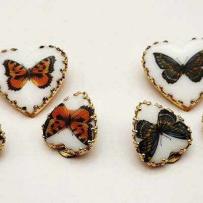 Sale Photo Thumbnail #265: Germany Gold-Tone Heart & Butterfly Jewelry Set