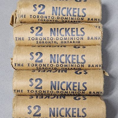 Sale Photo Thumbnail #31: Toronto-Dominion Bank $2 Canadian Nickel Rolls