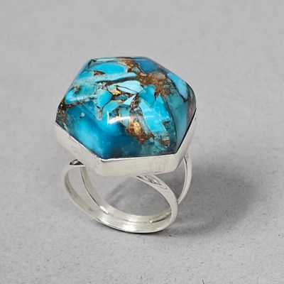 Sale Photo Thumbnail #147: Jay King Sterling Copper Turquoise Ring 13.4 Grams