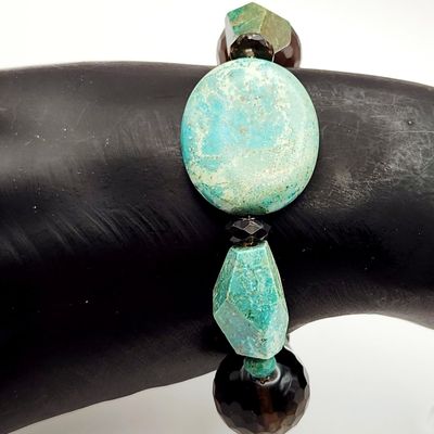 Sale Photo Thumbnail #367: Barse Turquoise & Smoky Quartz Bracelet