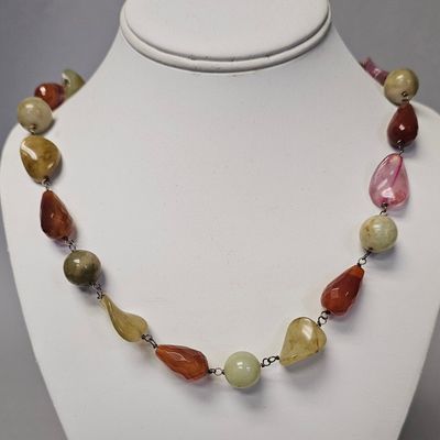Sale Photo Thumbnail #422: 14K Gold Multi-Stone Station Necklace 85.8 Grams
