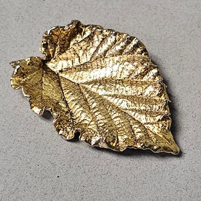 Sale Photo Thumbnail #141: Napier Sterling Gold-Wash Leaf Brooch 14.2 Grams