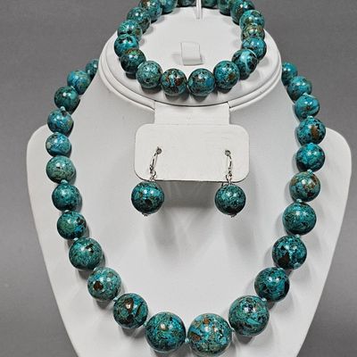 Sale Photo Thumbnail #176: Sterling Graduated Composite Turquoise Suite