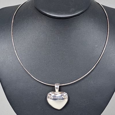 Sale Photo Thumbnail #177: Sterling Italy Necklace & Heart Pendant 16.9 Grams