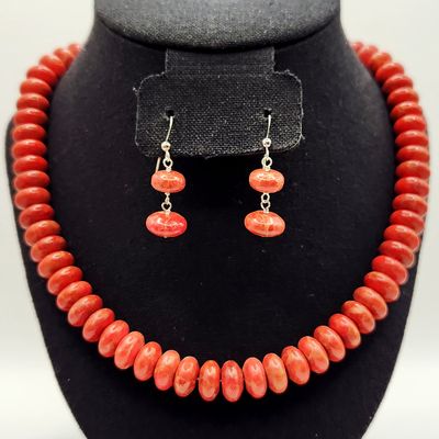 Sale Photo Thumbnail #295: Jay King Dyed Coral Necklace & Earrings