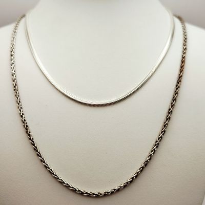 Sale Photo Thumbnail #281: Sterling Snake & Wheat Chains 28.7 Grams