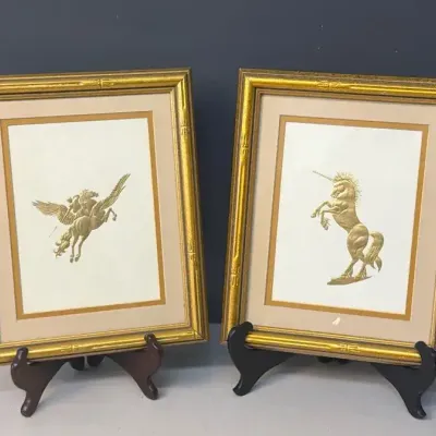 Unicorn and Pegasus in Gold Art 