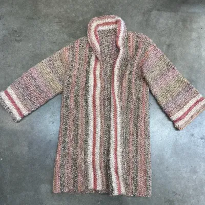 Hand-knit Long Cardigan