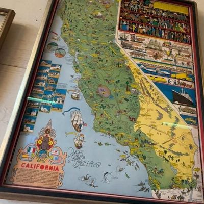 Orig Jo mora Maps framed by Atherton framing 