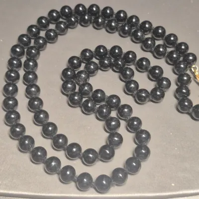 Vintage Monet Necklace / Bracelet Black Glass Cabochons & stuff Earrings