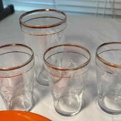 Sale Photo Thumbnail #57: .with hold gold rimmed glassware