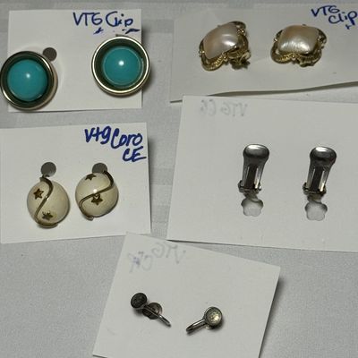 Vintage Clip-On and Screw-Back Earrings Collection - 6 Pairs
