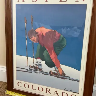 Signed Framed Curt Benson Aspen Colorado Poster