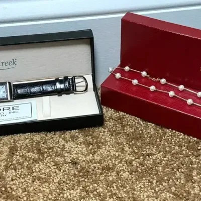 Coldwater Creek Women’s Watch & Michael C. Fina “585 “ Marked Clasp Necklace