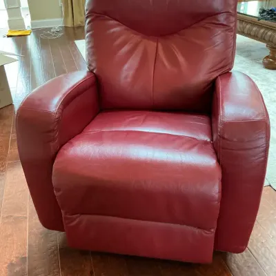 Leather Burgundy Electric Recliner 