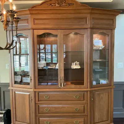Very Large Wood China Hutch 