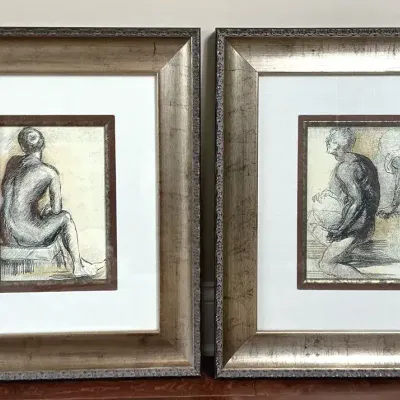 Pair of Framed Figure Sketches