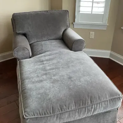 Lee Industries Gray Velvet Chaise Lounge