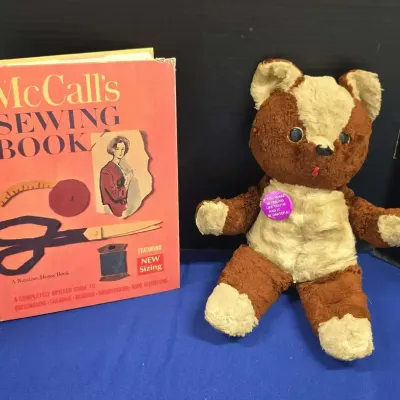 Vintage Teddy Bear & McCall's Sewing Book 