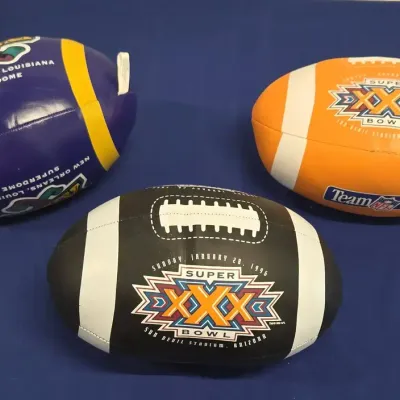 Commemorative Mini Footballs - Super Bowl XXX Sun Devil Stadium,  Super Bowl XXXI New Orleans