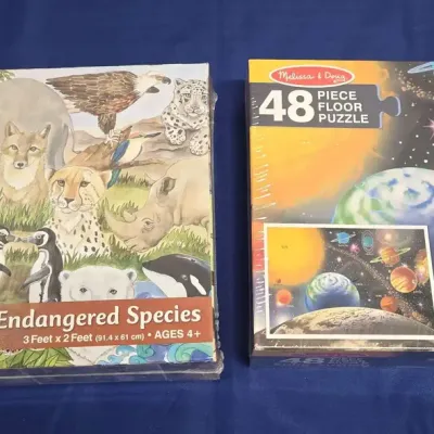 Two Floor Puzzles - Endangered Species, Solar System - 48 Pieces