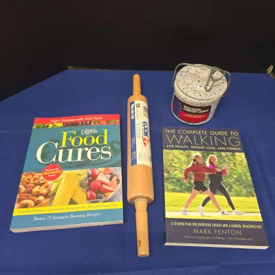 Kitchen Items - Rolling Pin, Small Jar, Food Cures Reader's Digest Book