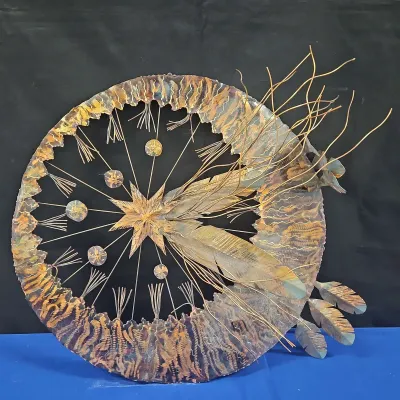 Orginal Design Mixed Metal Art Sculpture "Native Dream Maker" created by artist Jay Tschudy