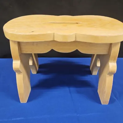 Vintage Wooden Step Stool With Hand Slot