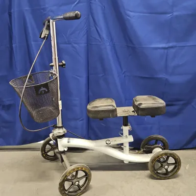 White Roscoe Medical Knee Walker Scooter With Front Basket