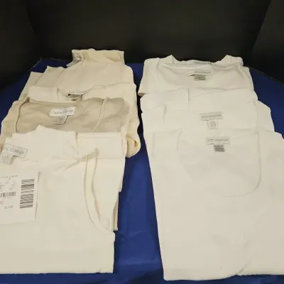 8 Womens Knit Tops Casual Corner Petite Sophisticate Beige Cream White S M L