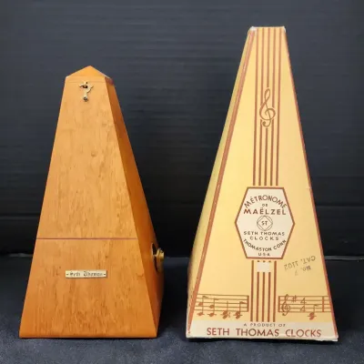 Vintage Seth Thomas Metronome De Maelzel, In Original Box, Wooden