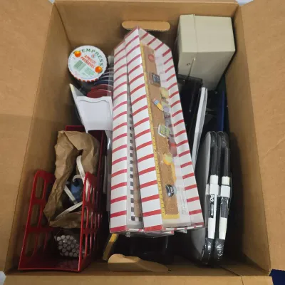 Teaching Supplies - Magnetic Cork Strip, Stamps, Expo Markers & Boards, Trays, Notepads, Hot Glue